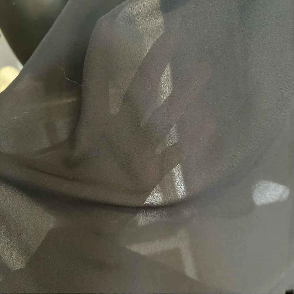 J.Jill Black Sheer Kimono Cover-Up with Drawstring Waist